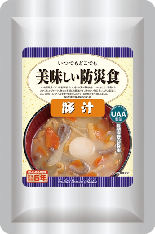 美味しい防災食 　豚汁 50食　箱入り　 UAA食品 長期5年保存